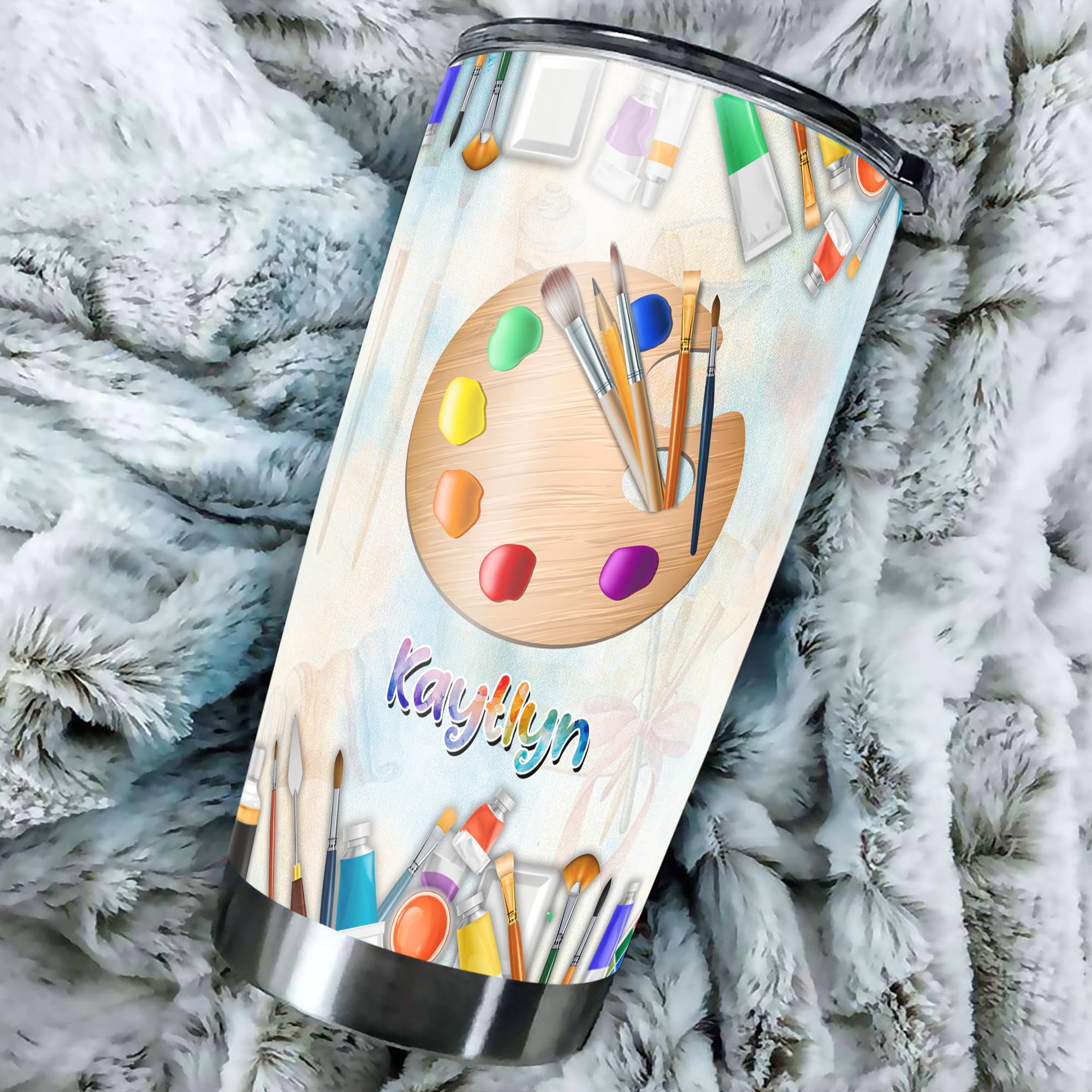 Dorric Personalized Artist Tumbler with Lid 20oz 30oz Insulated Cup Stainless Steel Travel Mug Coffee Gift for Men Women Girls Friends Him Her on Christmas Birthday - Image 5