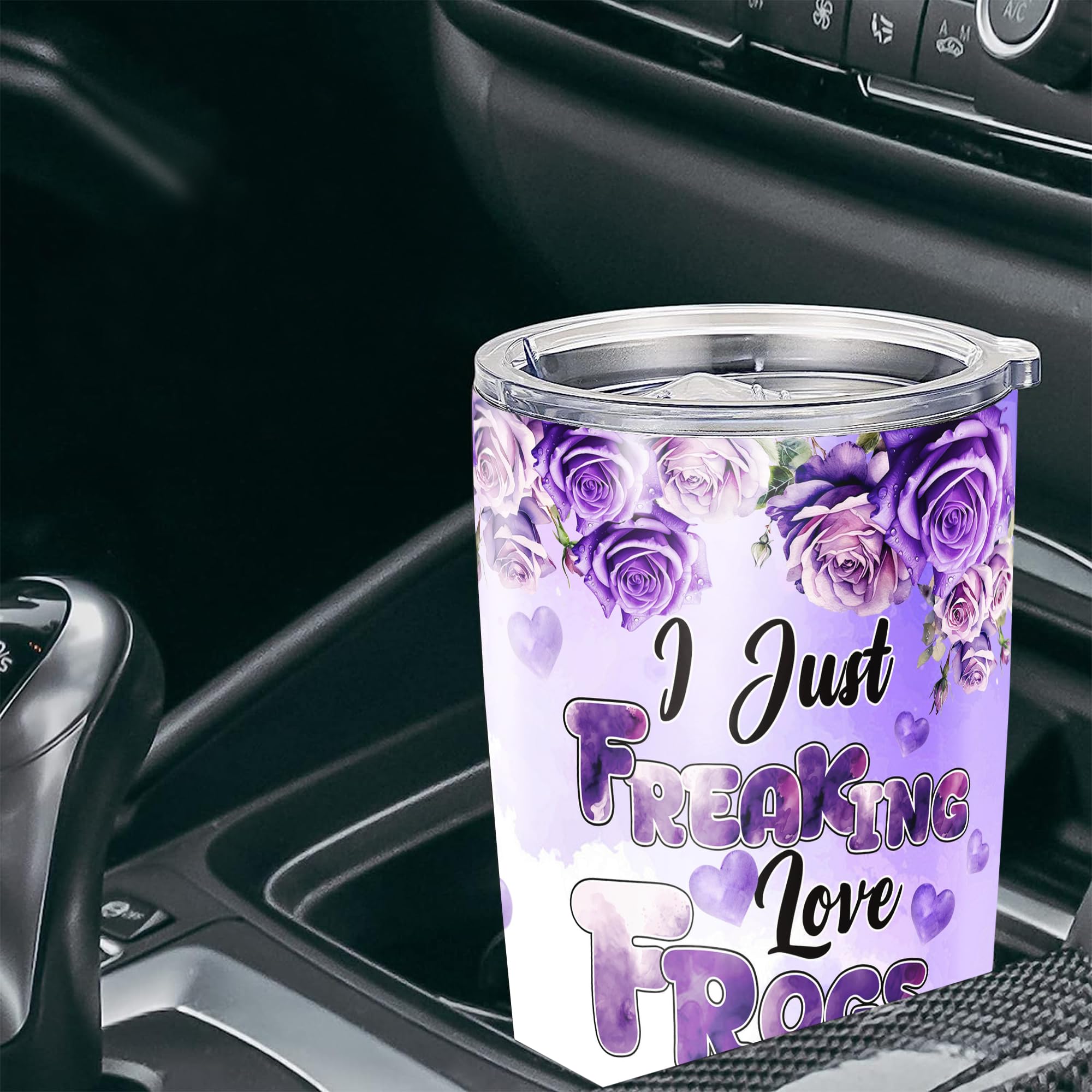 Dorric Personalized Frog Tumbler Customized Name Insulated Cup Mug 20oz 30oz with Lid Stainless Steel Cute Gifts for Girls Women Daughter Mom Mother Purple Lovers Birthday - Image 4