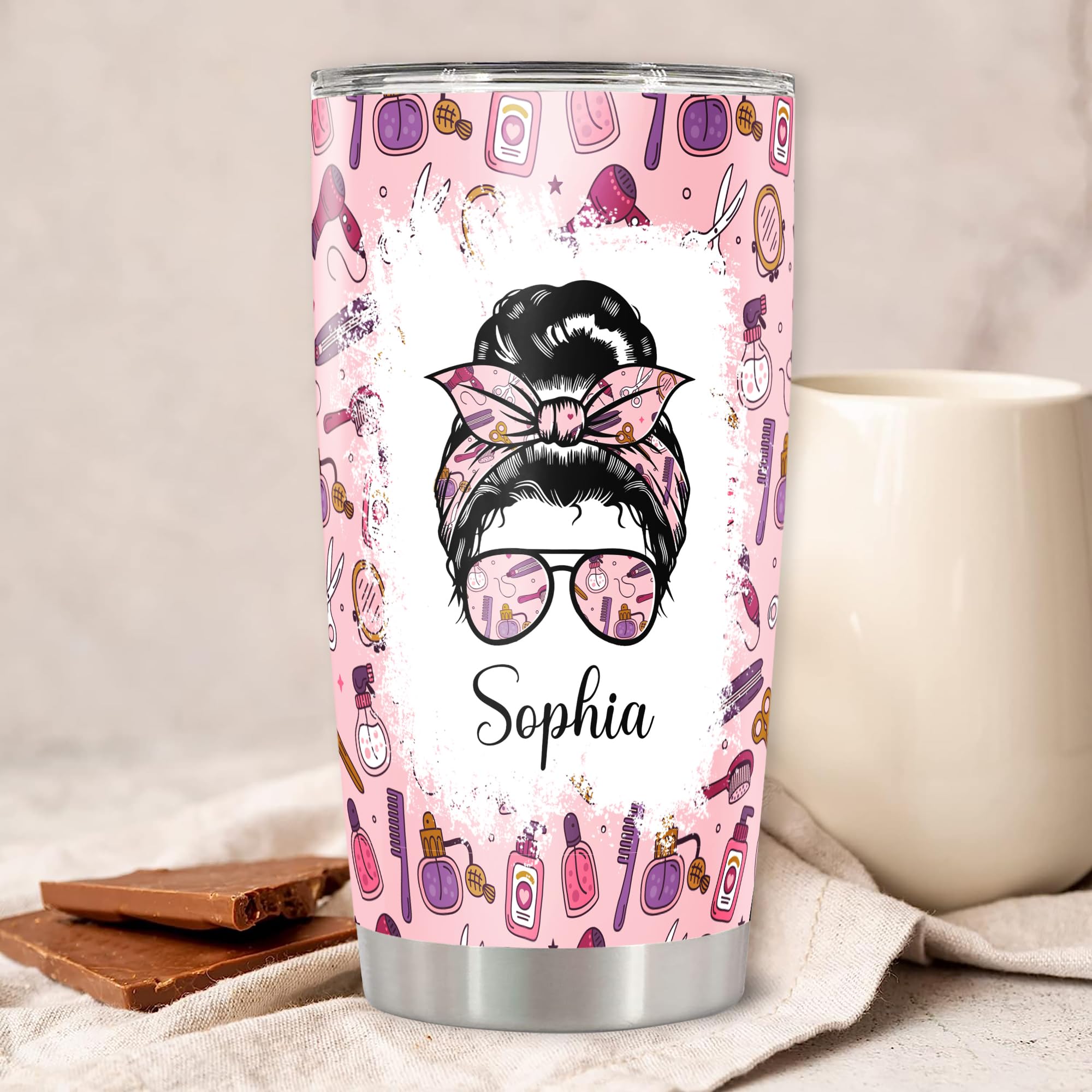 Dorric Personalized Hairstylist Tumbler Customized Name Travel Coffee Mug Insulated Cup with Lid Stainless Steel Birthday Gifts for Hairdressers Men Women - Image 2