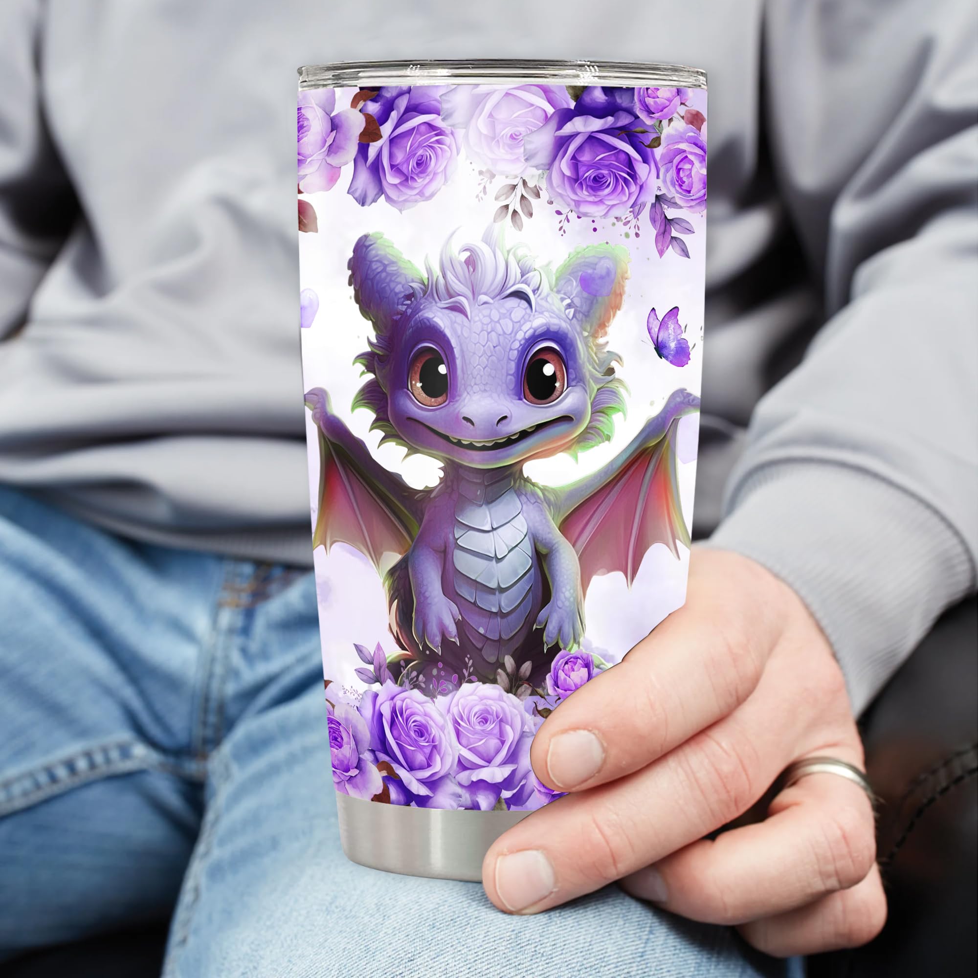 Dorris Personalized Dragon Tumbler With Lid Customized Name Dragons Thermal Mug Stainless Steel 20Oz 30Oz Insulated Coffee Cups Water Bottle Dragon Gifts for Women Mom Birthday - Image 3