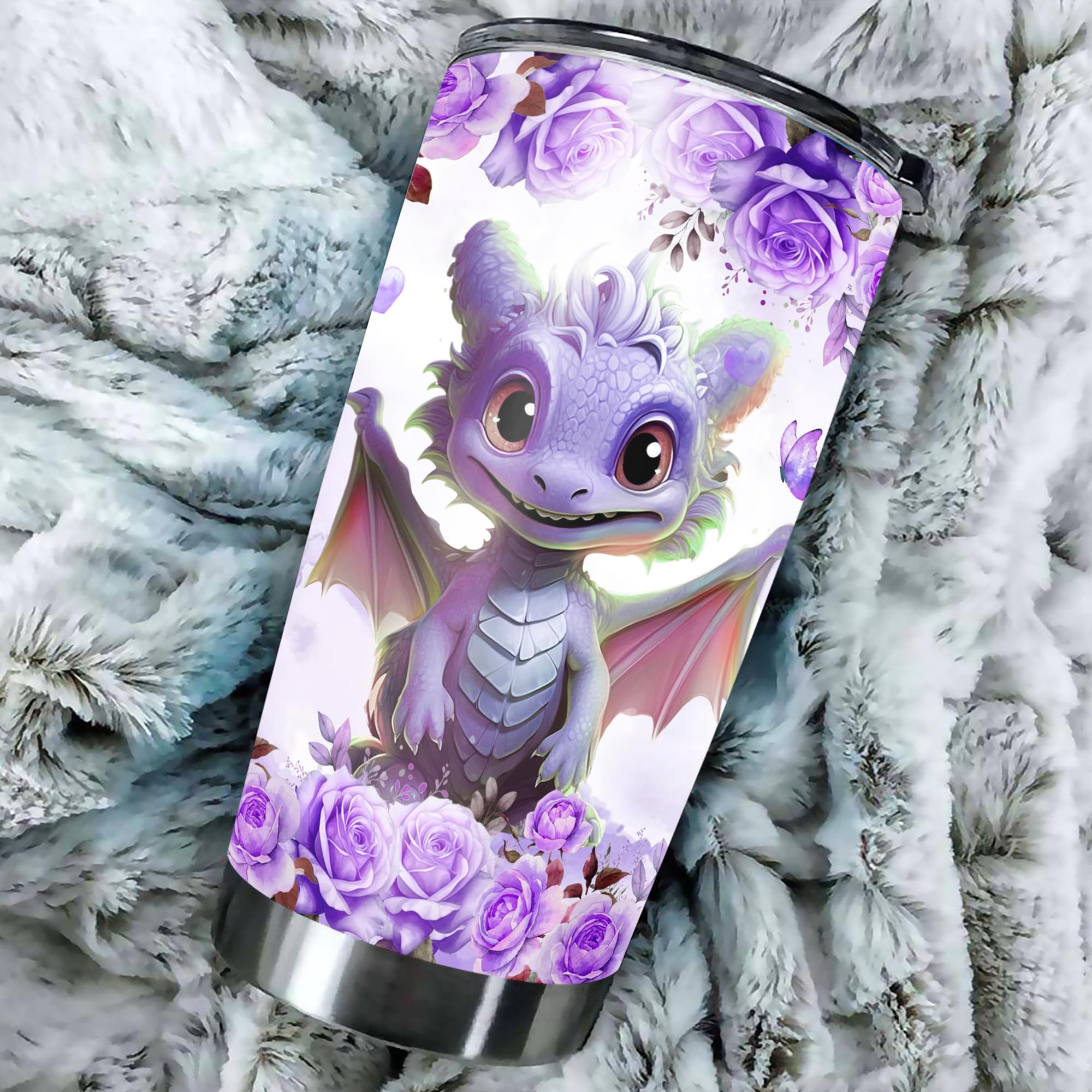 Dorris Personalized Dragon Tumbler With Lid Customized Name Dragons Thermal Mug Stainless Steel 20Oz 30Oz Insulated Coffee Cups Water Bottle Dragon Gifts for Women Mom Birthday - Image 5