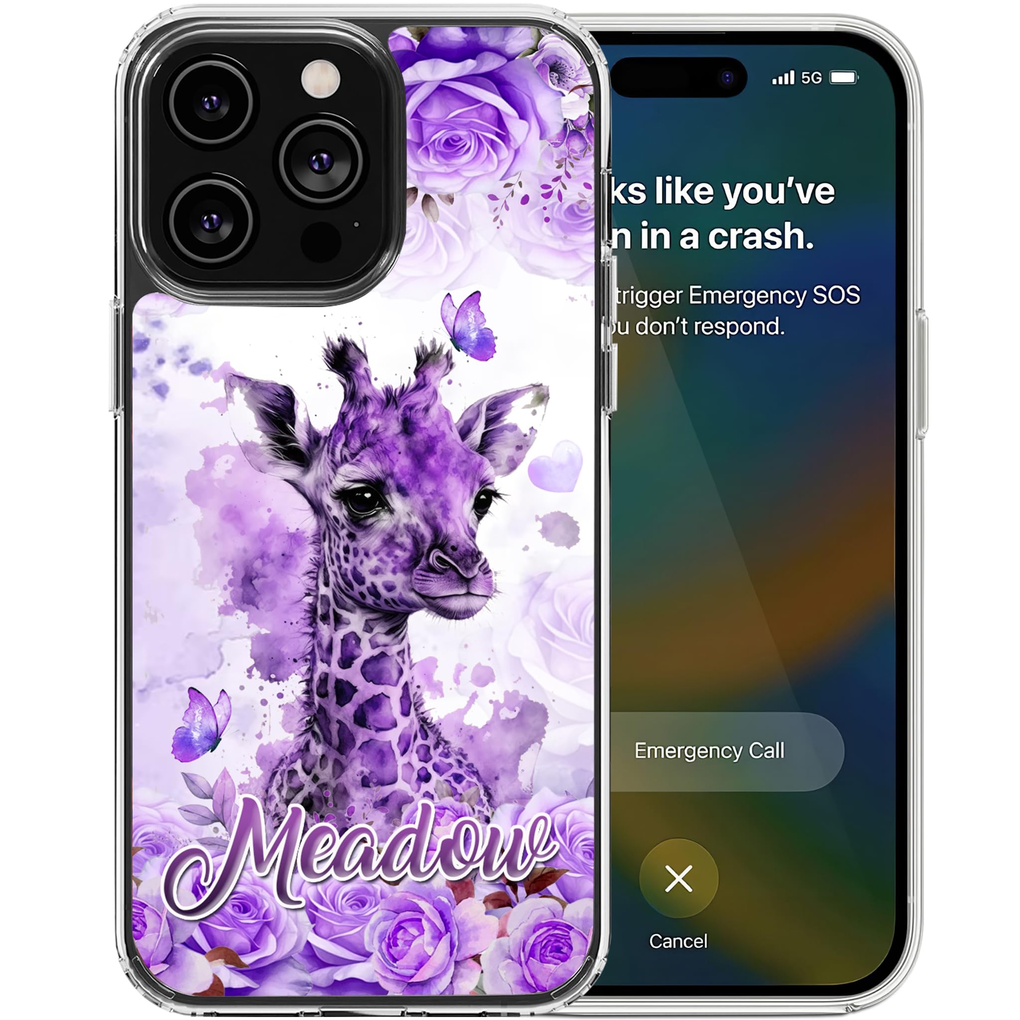 Dorris Personalized Giraffe Phone Case TPU Hard Cover PC Shockproof Funny Gifts Cases Birthday for Giraffes Animal Lovers Compatible with iPhone 14 13 12 11 Plus Mini Pro Max - Image 2