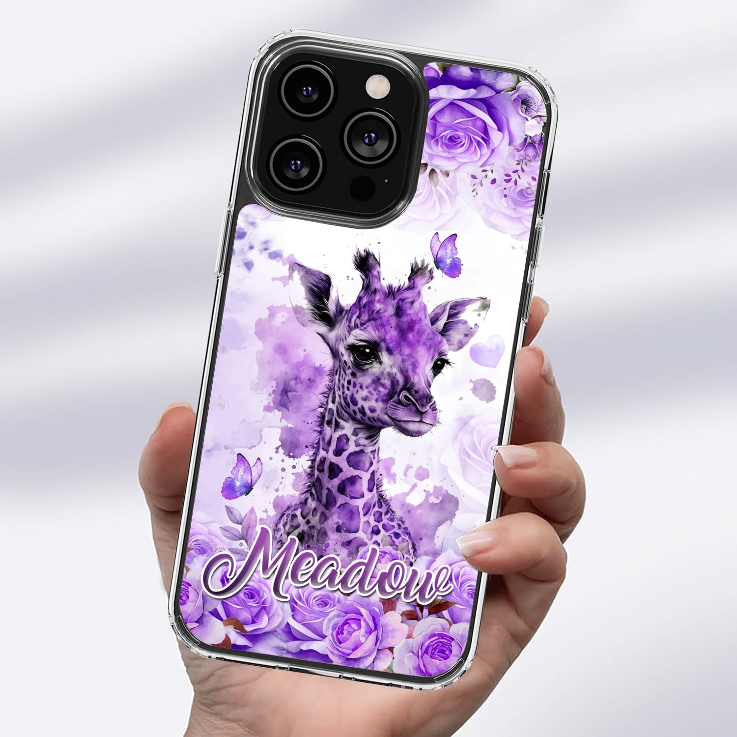 Dorris Personalized Giraffe Phone Case TPU Hard Cover PC Shockproof Funny Gifts Cases Birthday for Giraffes Animal Lovers Compatible with iPhone 14 13 12 11 Plus Mini Pro Max - Image 3