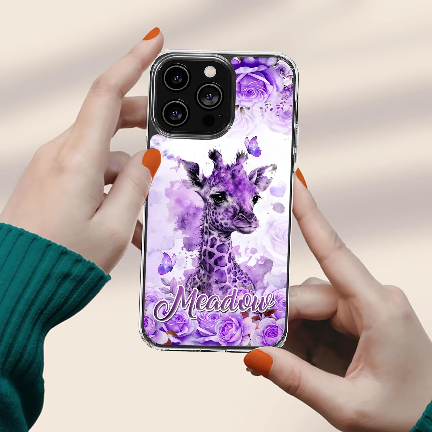 Dorris Personalized Giraffe Phone Case TPU Hard Cover PC Shockproof Funny Gifts Cases Birthday for Giraffes Animal Lovers Compatible with iPhone 14 13 12 11 Plus Mini Pro Max - Image 5