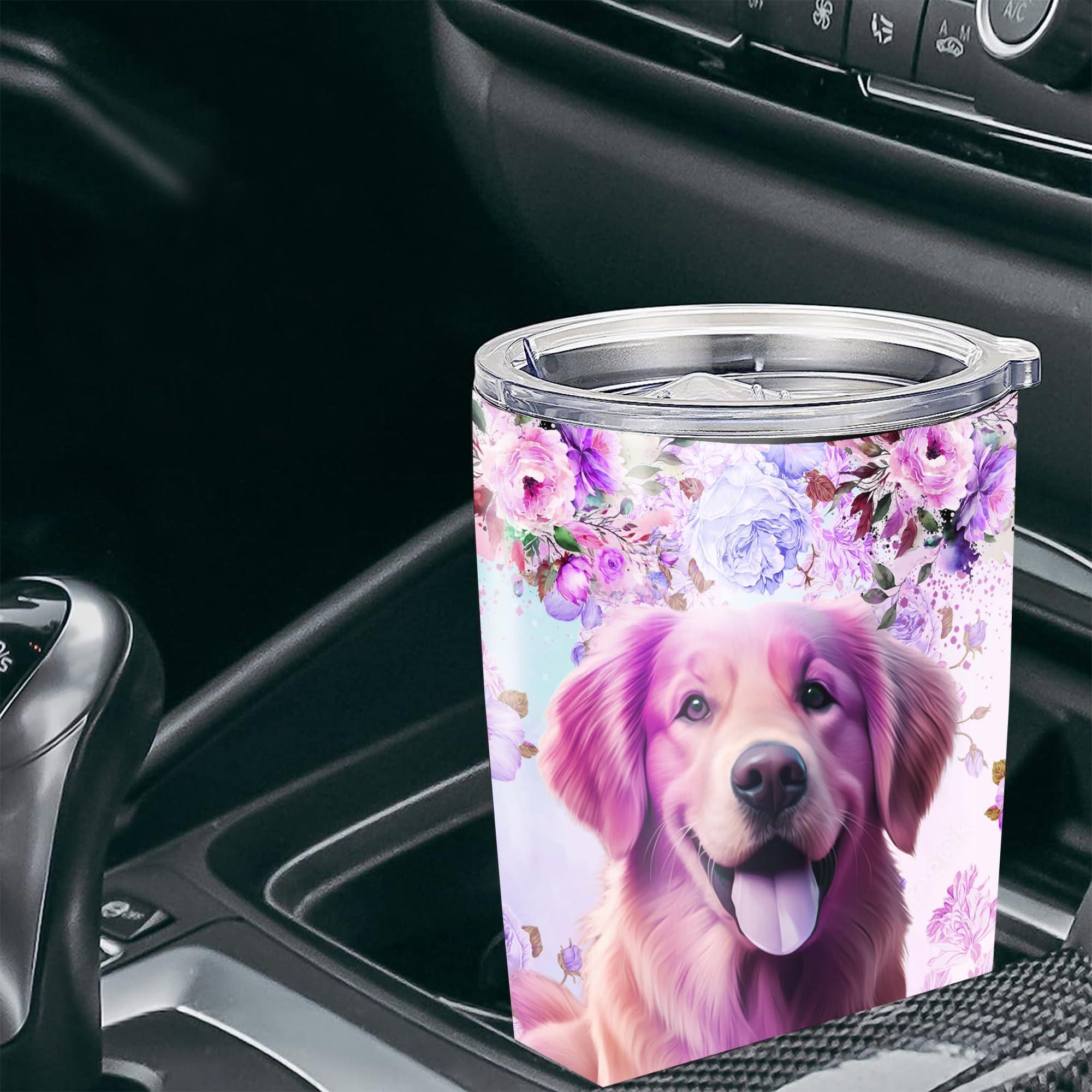 Dorris Personalized Golden Retriever Tumbler 20oz 30oz Customize Name Dog Travel Mug Stainless Steel Insulated Travel Coffee Cups With Lid Water Bottle Gift Birthday - Image 4