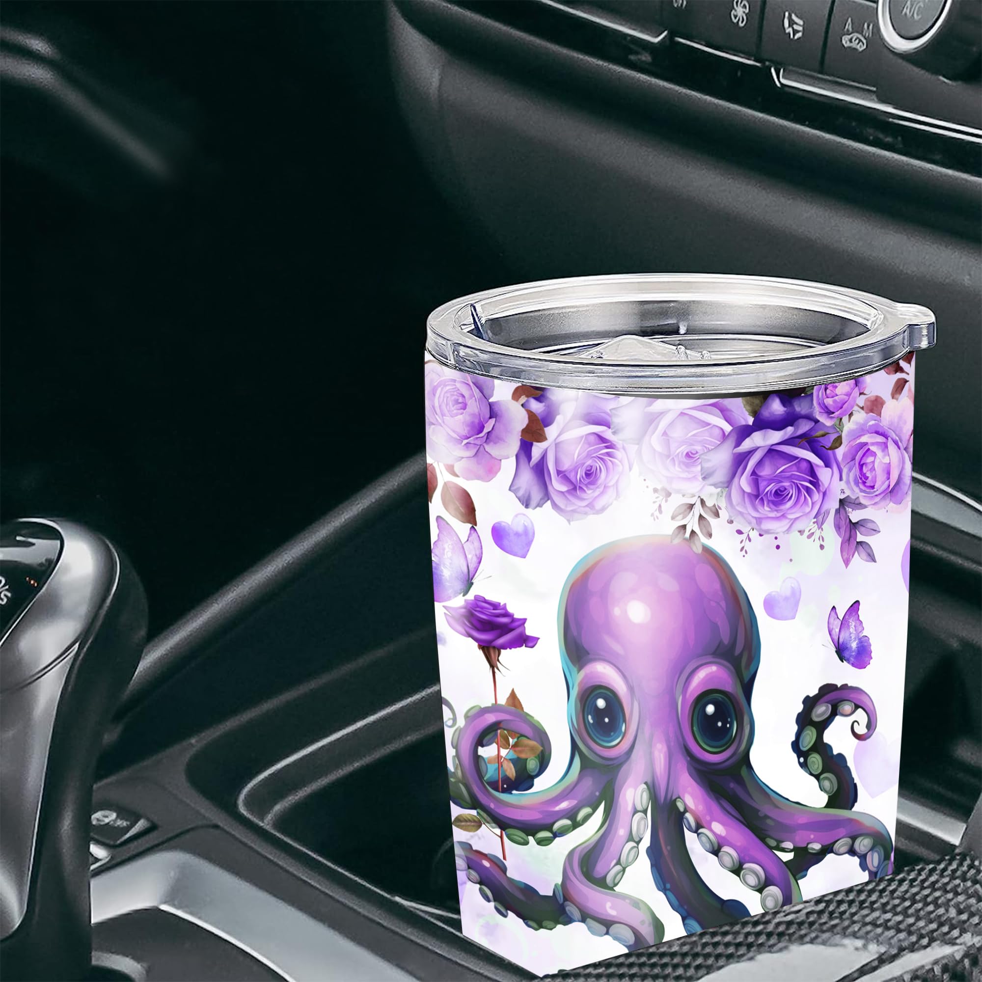 Dorris Personalized Octopus Tumbler Insulated Cup with Lid Customized Name Purple Travel Coffee Mugs Thermal Cups Novelty Gift For Women Girls Birthday - Image 4