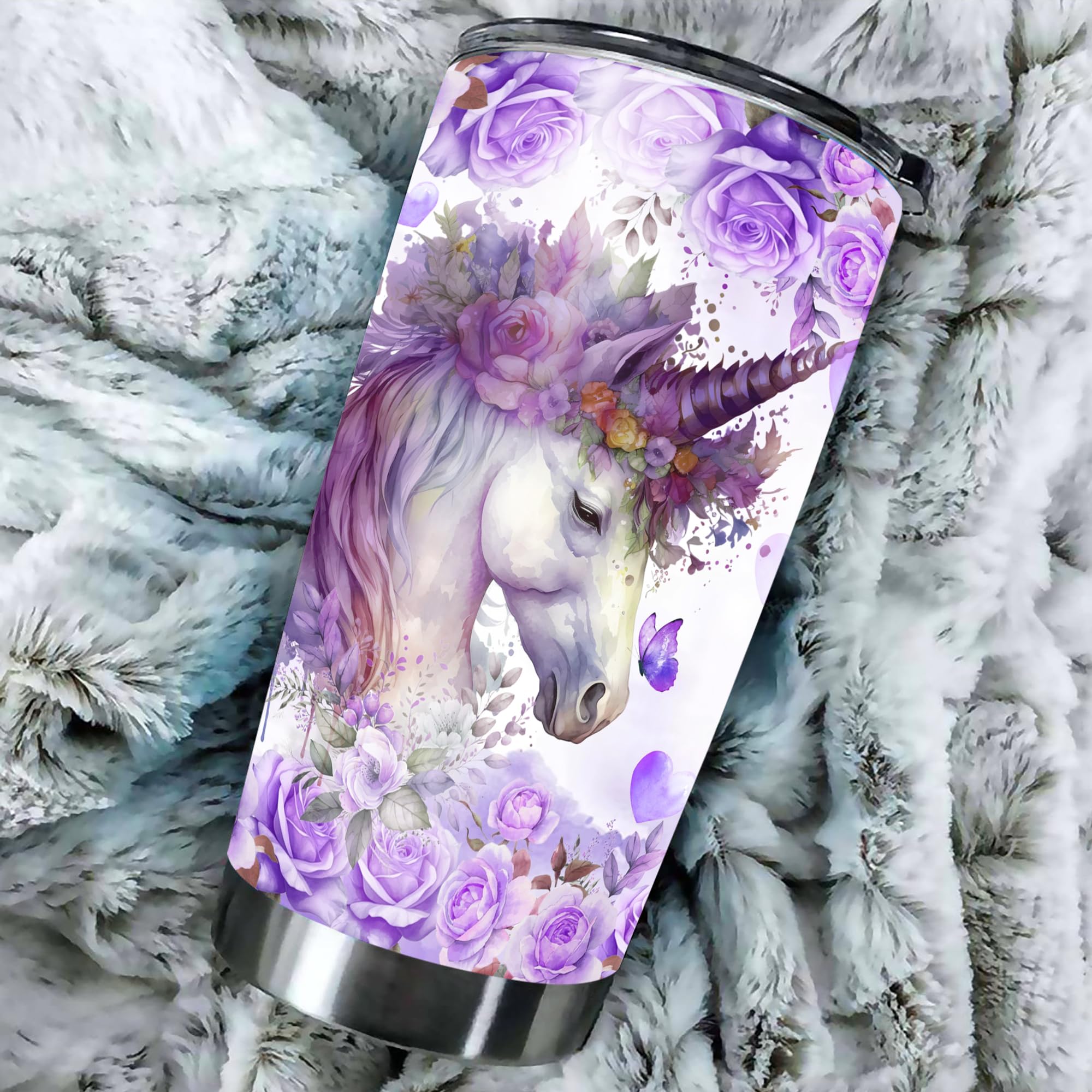 Dorris Personalized Unicorn Tumbler Customize Name Travel Mug Stainless Steel Tumblers Insulated Coffee Cute Cup With Lid Water Bottle For Girls Women Drinking Cups Gift Birthday - Image 5
