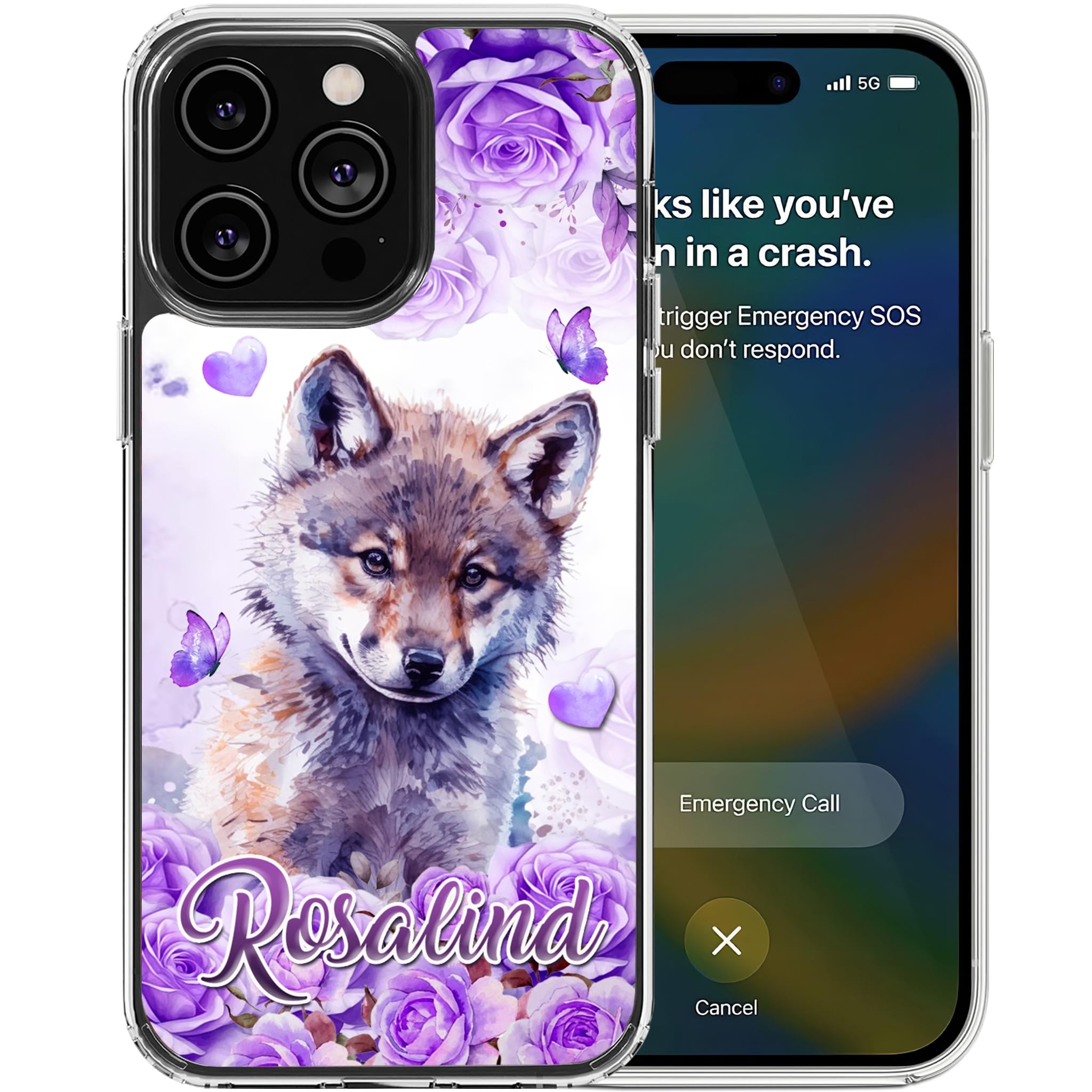 Dorris Personalized Wolf Phone Case Customized Name Son Cute Style Cover TPU Hard PC Shockproof Funny Gifts Birthday for Animal Lovers Compatible with iPhone 14 13 12 11 Plus Mini Pro Max - Image 2