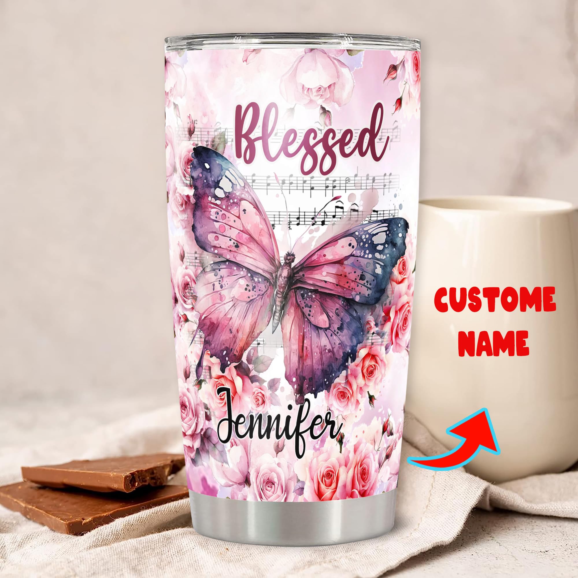 Personalized Christian Tumbler Custom Face Photo Insulated cups Travel Coffee Mug with Lids Stainless Steel 20 30 Oz Religious Gifts for Her Women Mom Grandma Mother's Day - Image 2