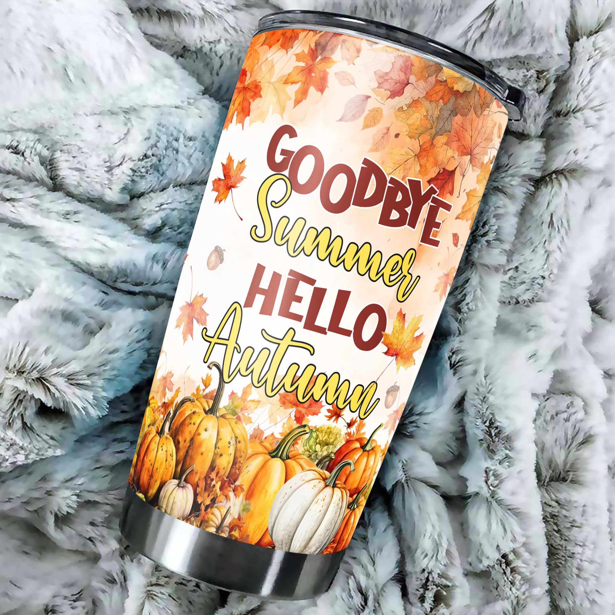 Personalized Fall Elephant Tumbler, Custom Name 20oz 30oz Stainless Steel Travel Mug, Insulated Cup Gift for Elephants Lovers on Thanksgiving Birthday, Autumn Decor Gifts Tumblers for Farmhouse - Image 5