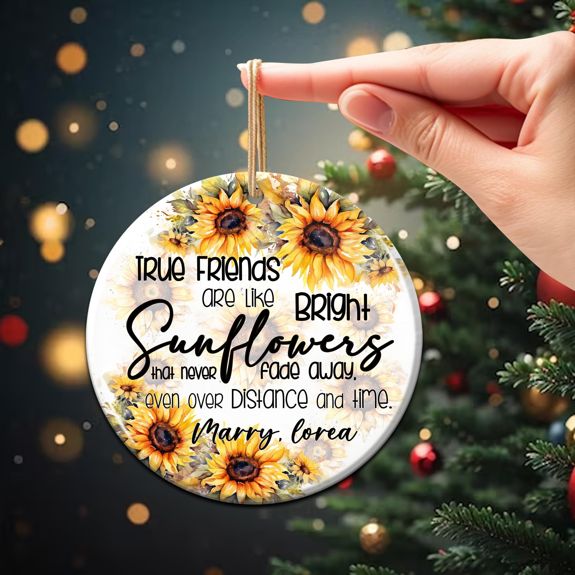 Personalized Friend Christmas Ornaments 2025 Gifts for BFF Friends Bestie Her Women Female Sister Customized Name Ceramic Ornament Birthday Present Decoration Home Hanging Xmas Tree - Image 5