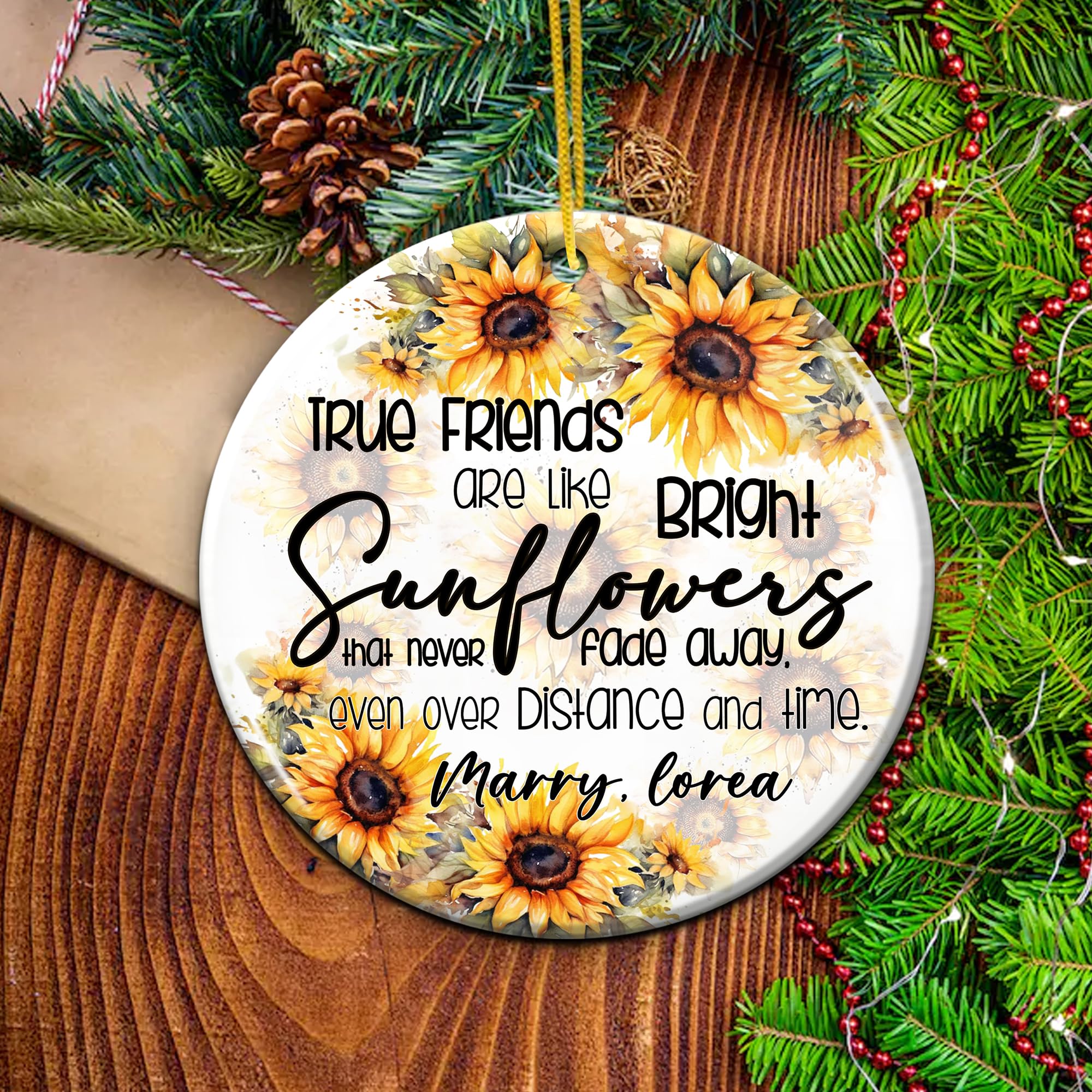Personalized Friend Christmas Ornaments 2025 Gifts for BFF Friends Bestie Her Women Female Sister Customized Name Ceramic Ornament Birthday Present Decoration Home Hanging Xmas Tree - Image 6