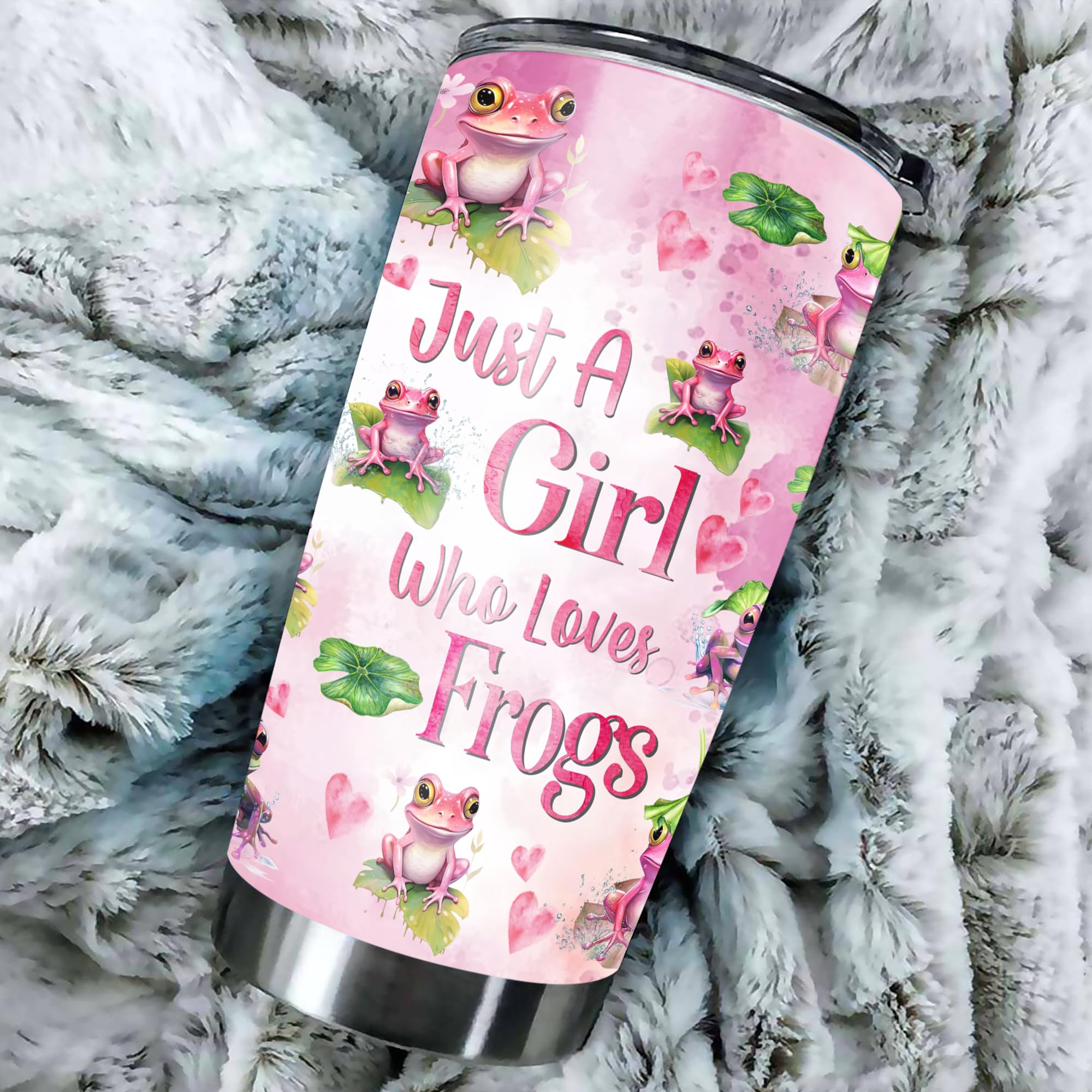 Personalized Frog Pattern Tumbler Insulated Cup With Lid Custom Name Travel Mug Drinking Thermal Cups Stainless Steel Tumblers Pink Gifts Birthday For Women Girls Frogs Lovers - Image 5
