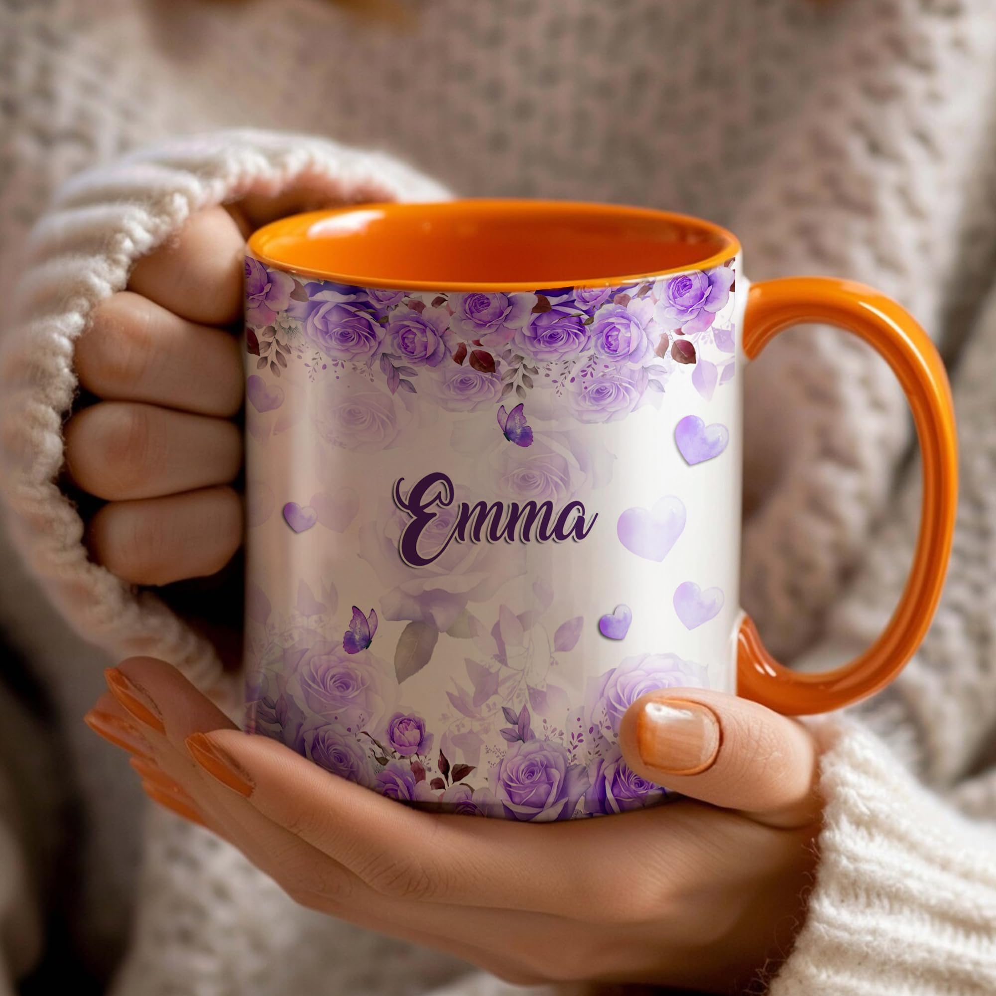 Personalized Hummingbird Coffee Cups Custom Name Ceramic Mug 11Oz 15Oz Gifts for Animal Lovers Women Mom Girls on Christmas Birthday - Image 3