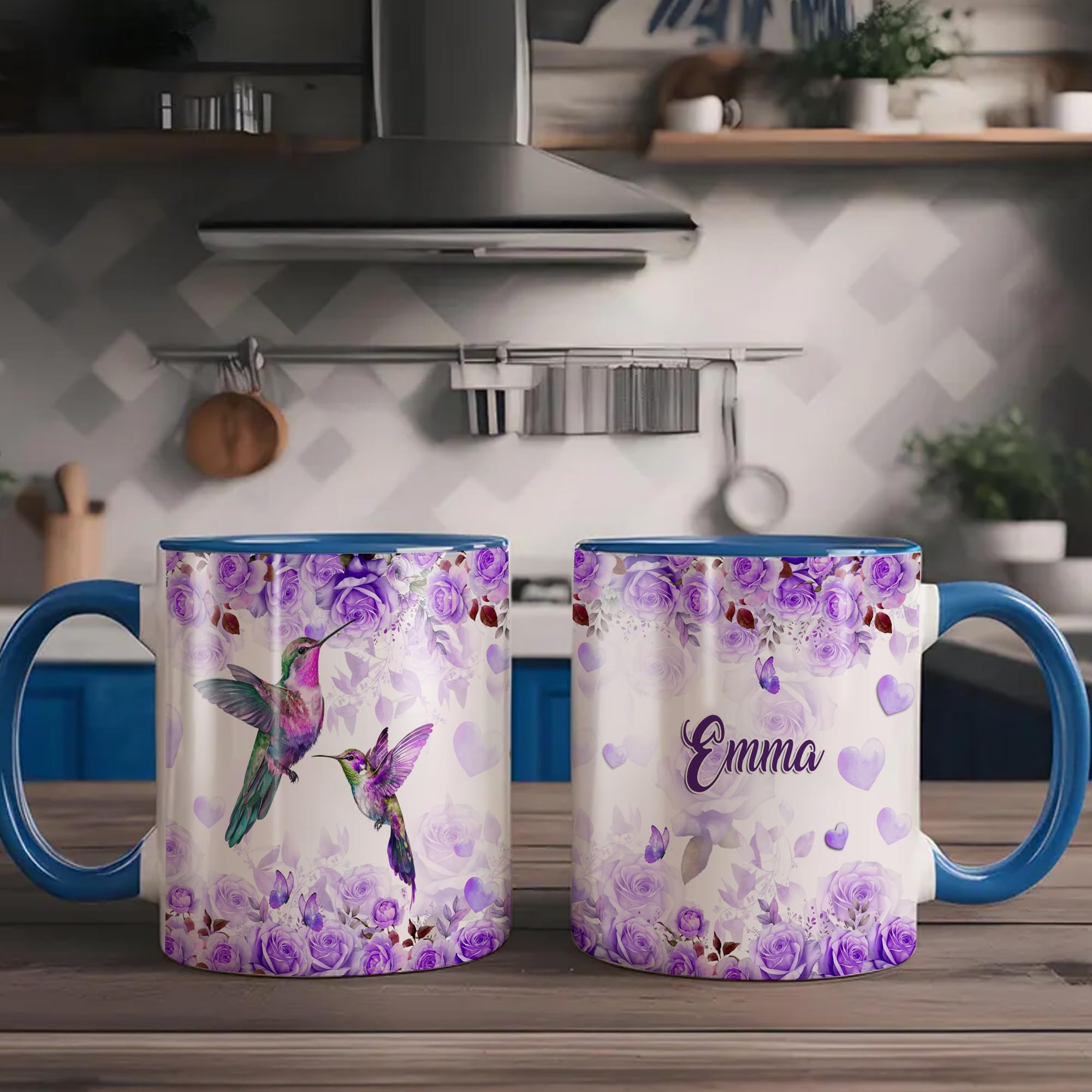 Personalized Hummingbird Coffee Cups Custom Name Ceramic Mug 11Oz 15Oz Gifts for Animal Lovers Women Mom Girls on Christmas Birthday - Image 5