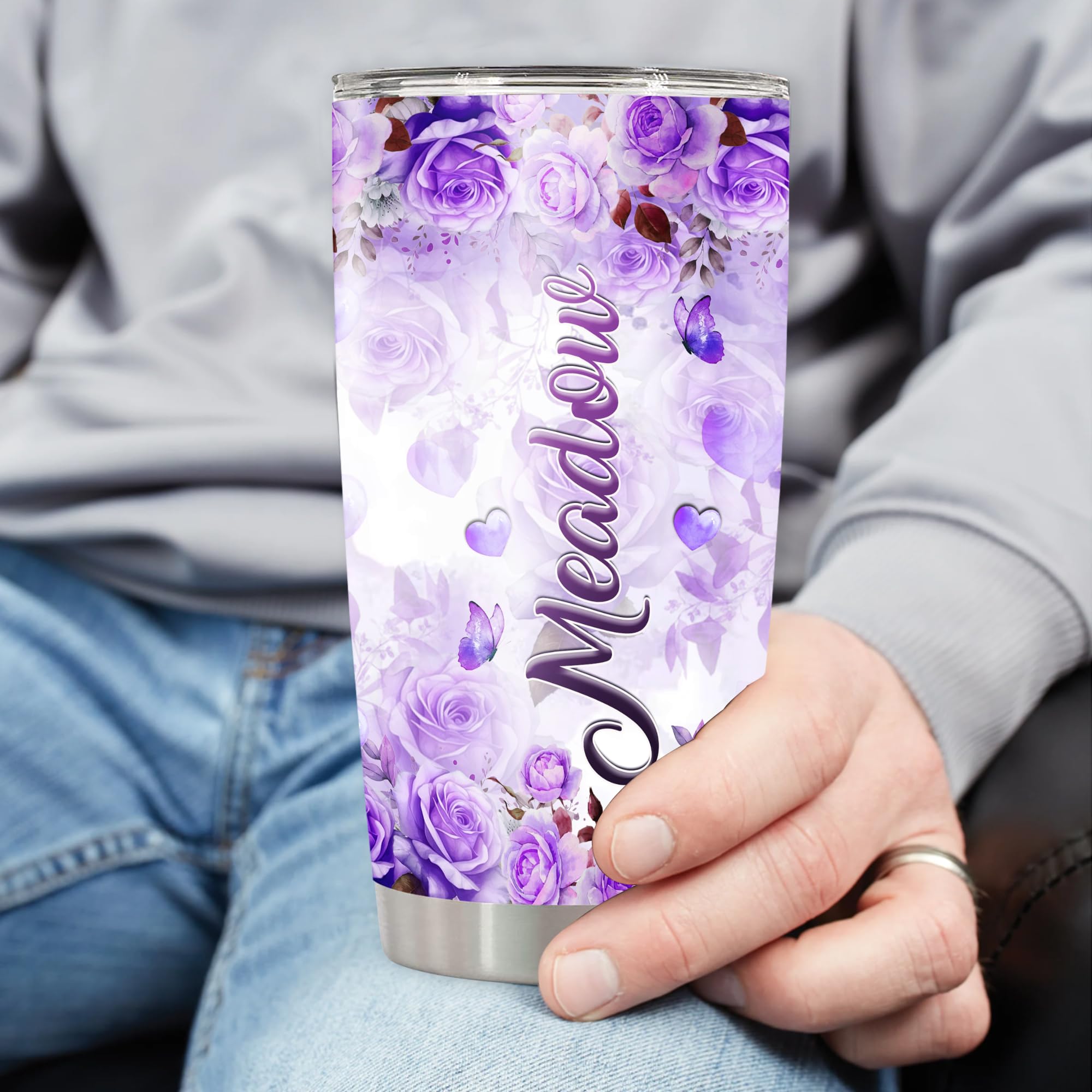 Personalized Hummingbird Tumbler 20oz 30oz Stainless Steel Custom Name Women Insulated Cup Travel Mug Gifts for Grandma Mom Girls Mothers Day Birthday Christmas - Image 3
