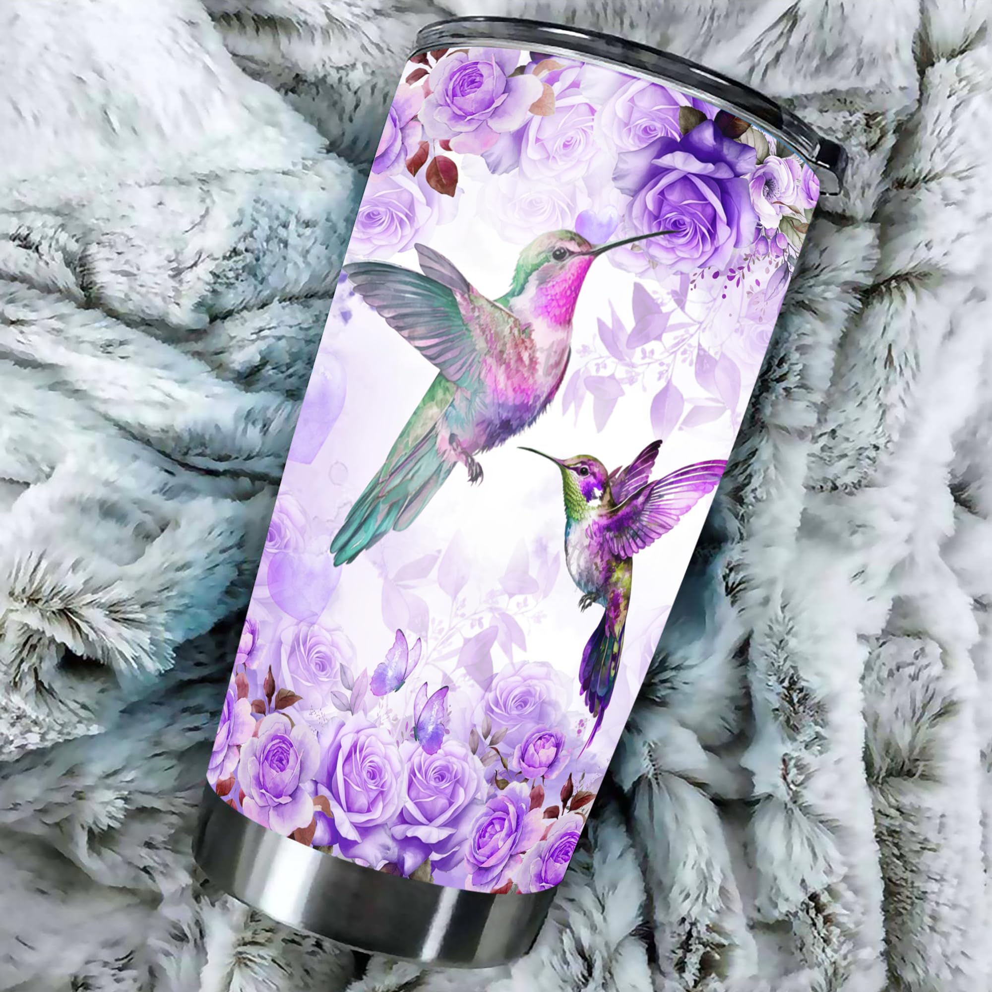 Personalized Hummingbird Tumbler 20oz 30oz Stainless Steel Custom Name Women Insulated Cup Travel Mug Gifts for Grandma Mom Girls Mothers Day Birthday Christmas - Image 5
