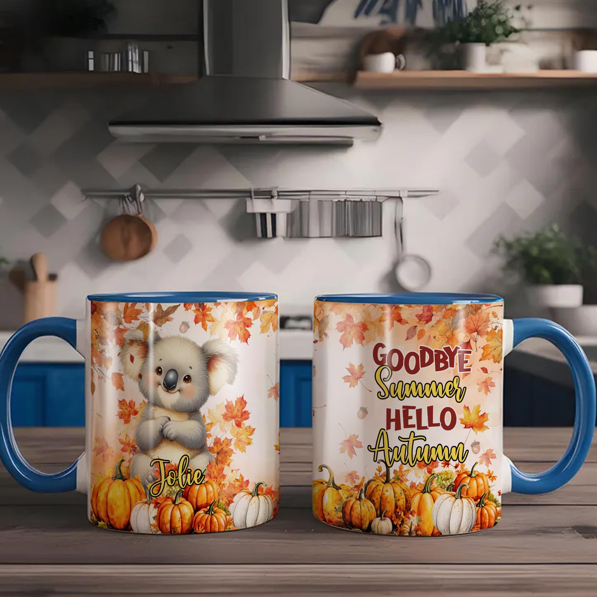 Personalized Koala Fall Mug Custom Name Mug Coffee Ceramic Cup 11Oz 15Oz Autumn Gifts for Koalas Lovers Women Her Adults Thanksgiving - Image 5
