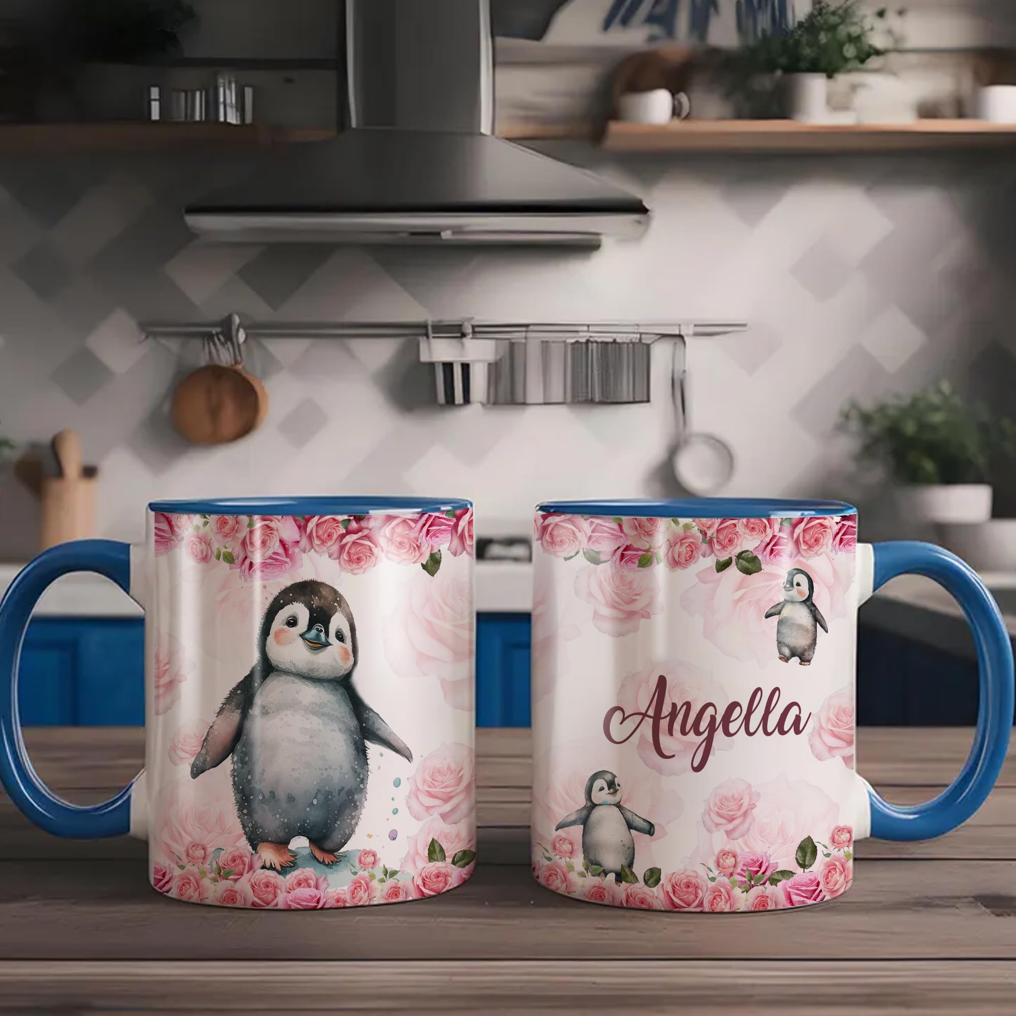 Personalized Penguin Coffee Cups Custom Name Cute Penguins Ceramic Mug 11Oz 15Oz Gift for Women Daughter Women Animal Lovers Birthday Christmas - Image 5