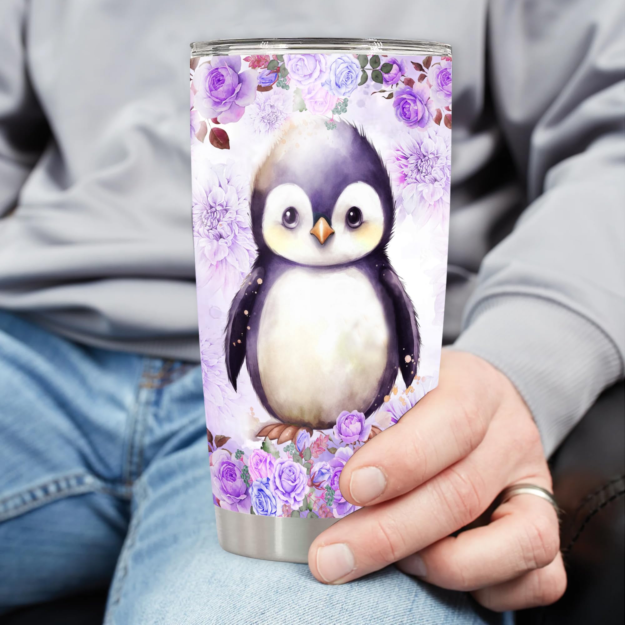 Personalized Penguin Tumbler Insulated Cup With Lid Customized Name Stainless Steel Double Wall Vacuum Travel Coffee Mug For Women Girls Lovers Gifts Birthday - Image 3