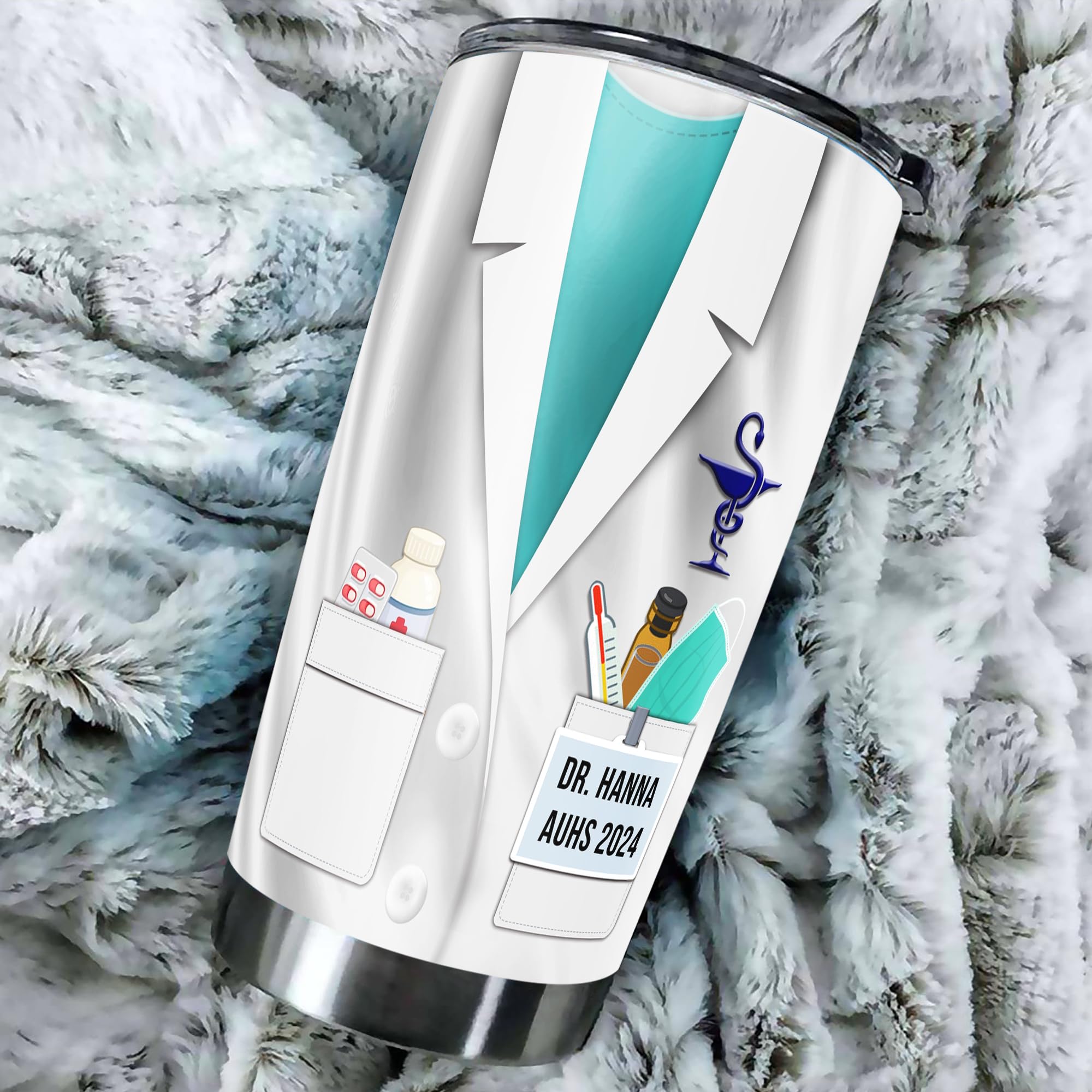 Personalized Pharmacist Tumbler Custom Name Healthcare Worker Nutrition Facts Insulated Travel Coffee Mug with Lid Stainless Steel 20 30 Oz Medical Pharmacology Gift for Coworkers - Image 5