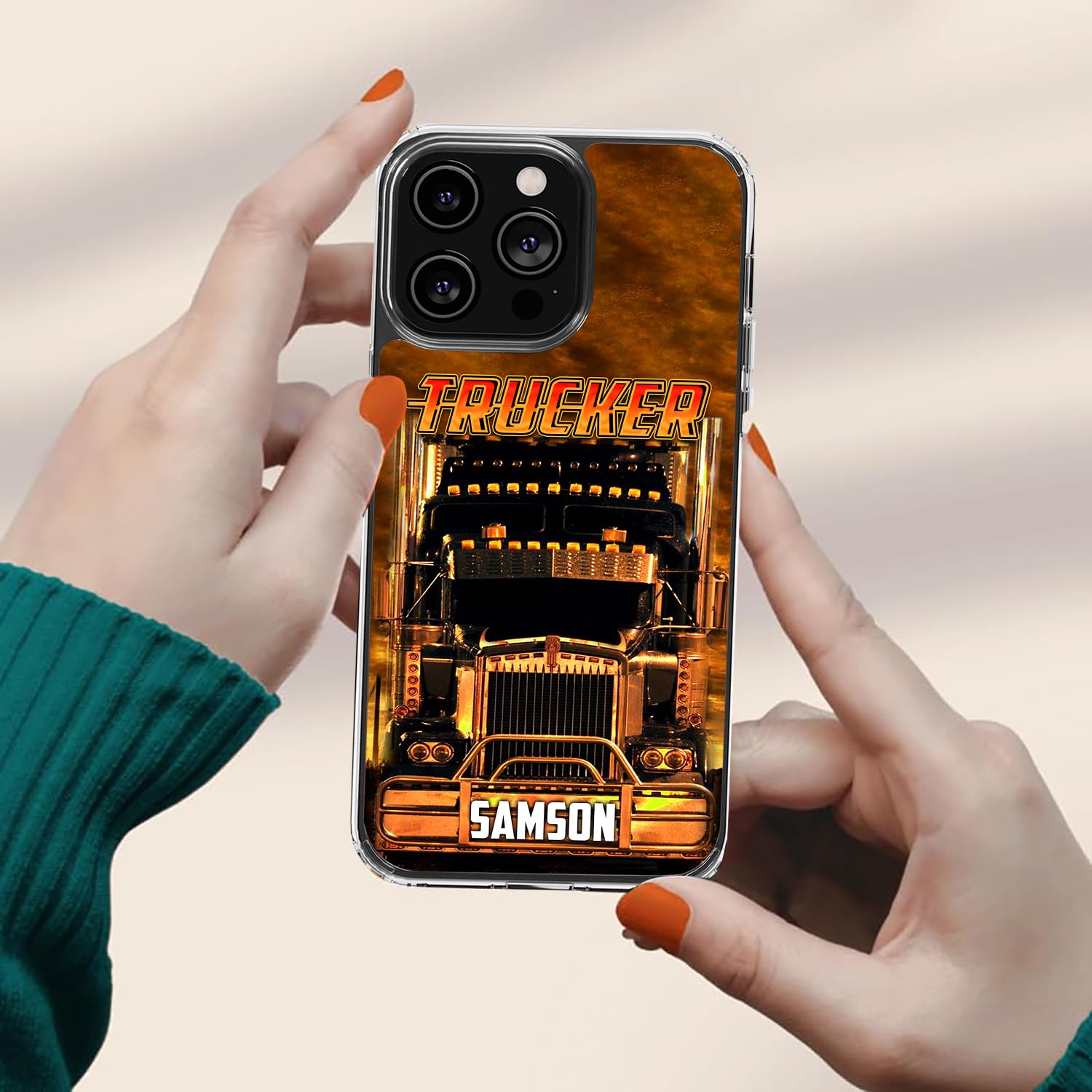 Personalized Truck Phone Case Custom Name Novelty Trucking Accessories Birthday for Driver Truckers Dad Husband Trucker Compatible with iPhone 14 13 12 11 Plus Mini Pro Max - Image 5